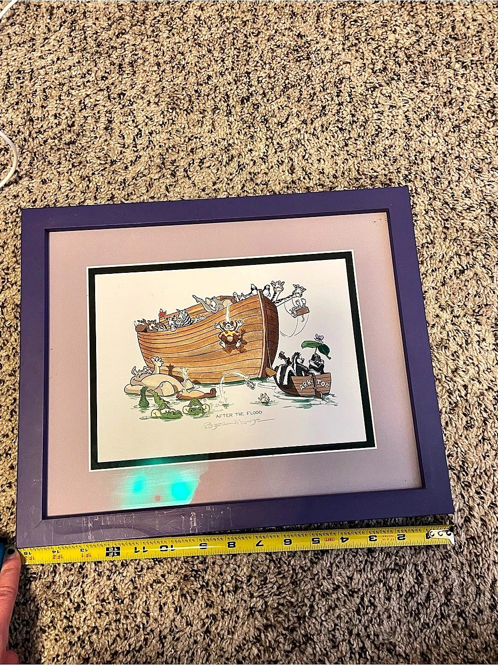 Robert Marble After the Flood Framed Noah's Ark Print in Purple